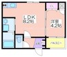 Fシルフ安立 1LDKの間取り