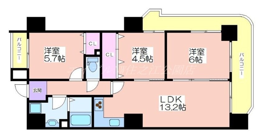 間取図 クリアクレセント住之江