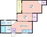 天下茶屋住宅 2DKの間取り
