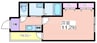フジパレス北加賀屋Ⅵ番館 1Kの間取り