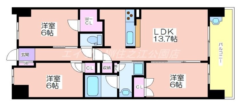 間取図 大阪ベイレジデンス（リブリーコート）