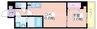 メルベージュ難波サウスⅢ 1DKの間取り