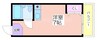 ポアール御崎 1Rの間取り