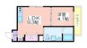 Fmaison西加賀屋Ⅰ番館 1LDKの間取り