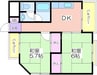 ハイツ二美園 2DKの間取り