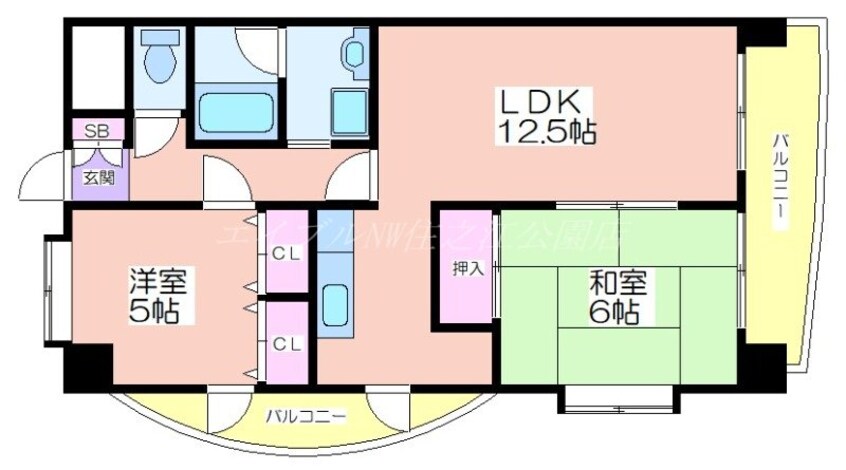 間取図 ペガサス2番館住之江