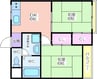 仲谷マンション 2DKの間取り