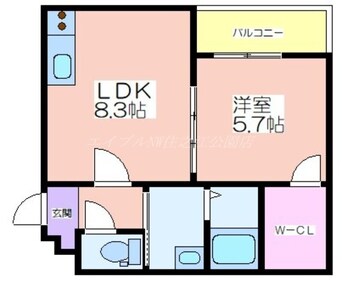 間取図 ラフィーネ聖天坂Ⅴ番館