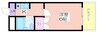 長居ハイツ 1Kの間取り