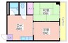 ウィステリア北島１号館 2DKの間取り