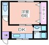 品一ビル 1DKの間取り