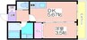 テラ我孫子前 1DKの間取り