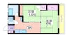 うららマンション 2DKの間取り