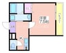 フジパレス加賀屋Ⅲ番館 1Kの間取り