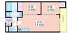 AVENIR住之江 2LDKの間取り
