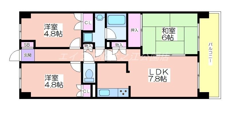 間取り図 deuxローズレイアB棟