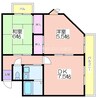 マンション花園 2DKの間取り