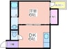 シティハイツ帝塚山 1DKの間取り