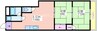 ハイム長井 2LDKの間取り