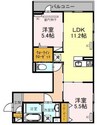 D-room墨江 2LDKの間取り