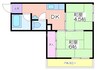 マンションサンエース 2DKの間取り