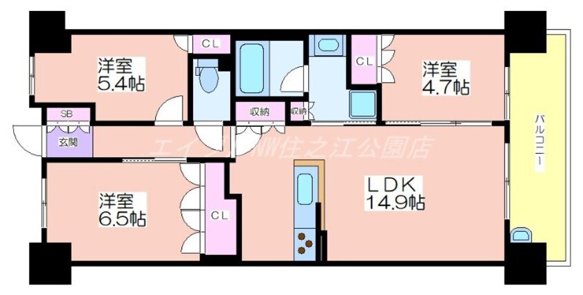 間取図 大阪ベイレジデンス（ブライトフルコート）