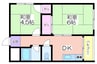 茜マンション 2DKの間取り