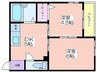 メゾンフローラ 2DKの間取り