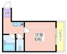 サンフラワー長居 1Kの間取り