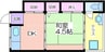 中野文化 1DKの間取り
