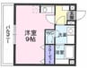 カリーノＲポルト 1Rの間取り