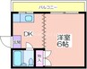 コーポ南住吉 1DKの間取り