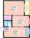 コーポ南住吉 2DKの間取り