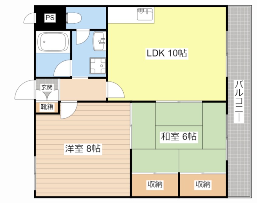 間取図 トップペアー福甚No.2