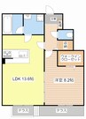 Casa横町 1LDKの間取り