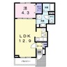 ラーマⅡ 1LDKの間取り