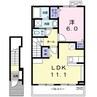 ブライトハウスⅡ 1LDKの間取り