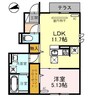 モンブルグ 1LDKの間取り