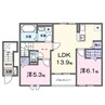 ブルーム 2LDKの間取り