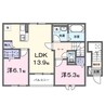 ブルーム 2LDKの間取り