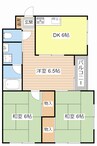 シャトウ名坂マンション 3DKの間取り