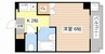グラヴィＡ棟 1Kの間取り