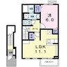コリーヌ 1LDKの間取り