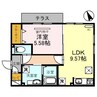 フラン岡 1LDKの間取り