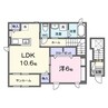 カーサフィオーレ一番館 1LDKの間取り