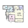 カーサフィオーレ一番館 1LDKの間取り