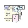 カーサフィオーレ一番館 1LDKの間取り