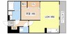 セジュールジュン 1LDKの間取り
