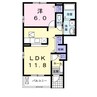 スプランディードⅡ 1LDKの間取り