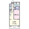 上笠４丁目アパート 1LDKの間取り